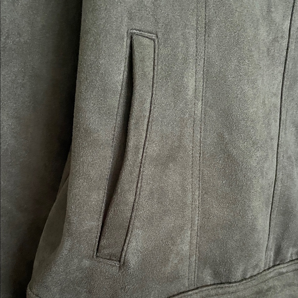 Goodfellow & Co Olive Green Men’s Faux Suede Bomber Jacket Size XL - Picture 4 of 7